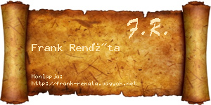 Frank Renáta névjegykártya