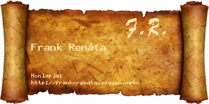 Frank Renáta névjegykártya